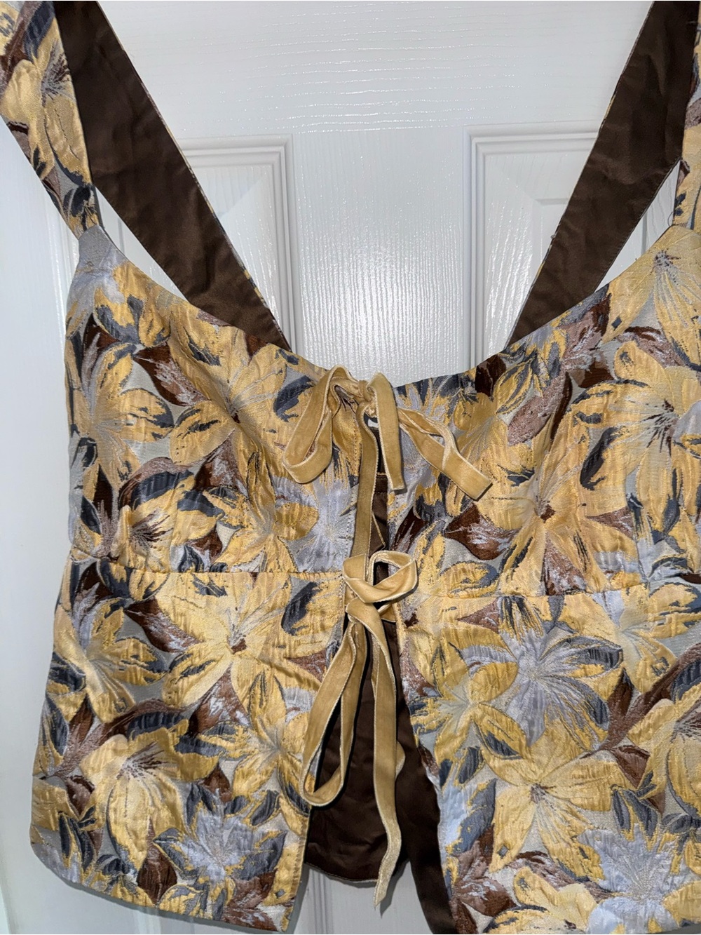 Reformation Azalea Floral Top Madonna Size 18 Tie Close Summer Resort Quiet Luxe - Picture 6 of 11